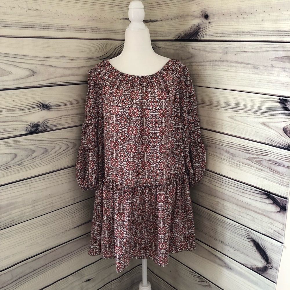 Max Studio Oversized Balloon Sleeve Boho Dress Sm